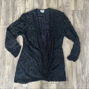 BRILLIANTE By JA Black Beaded Evening Cardigan Vintage